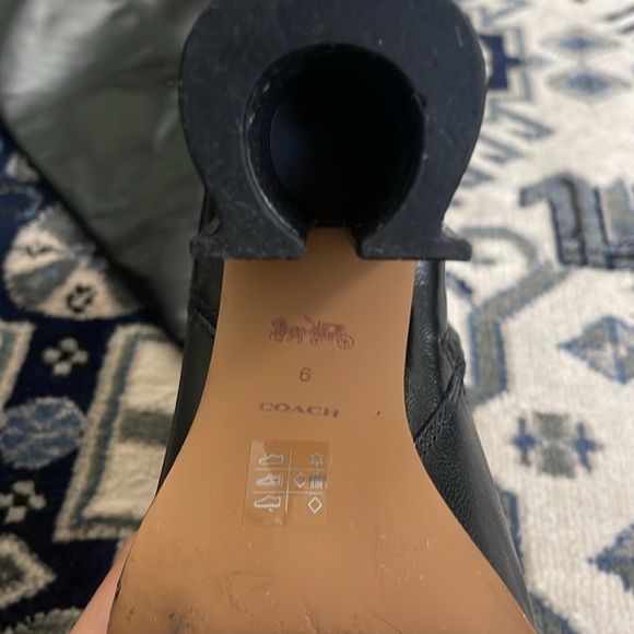 COACH black heel boots size 6 women's - Picture 3 of 5